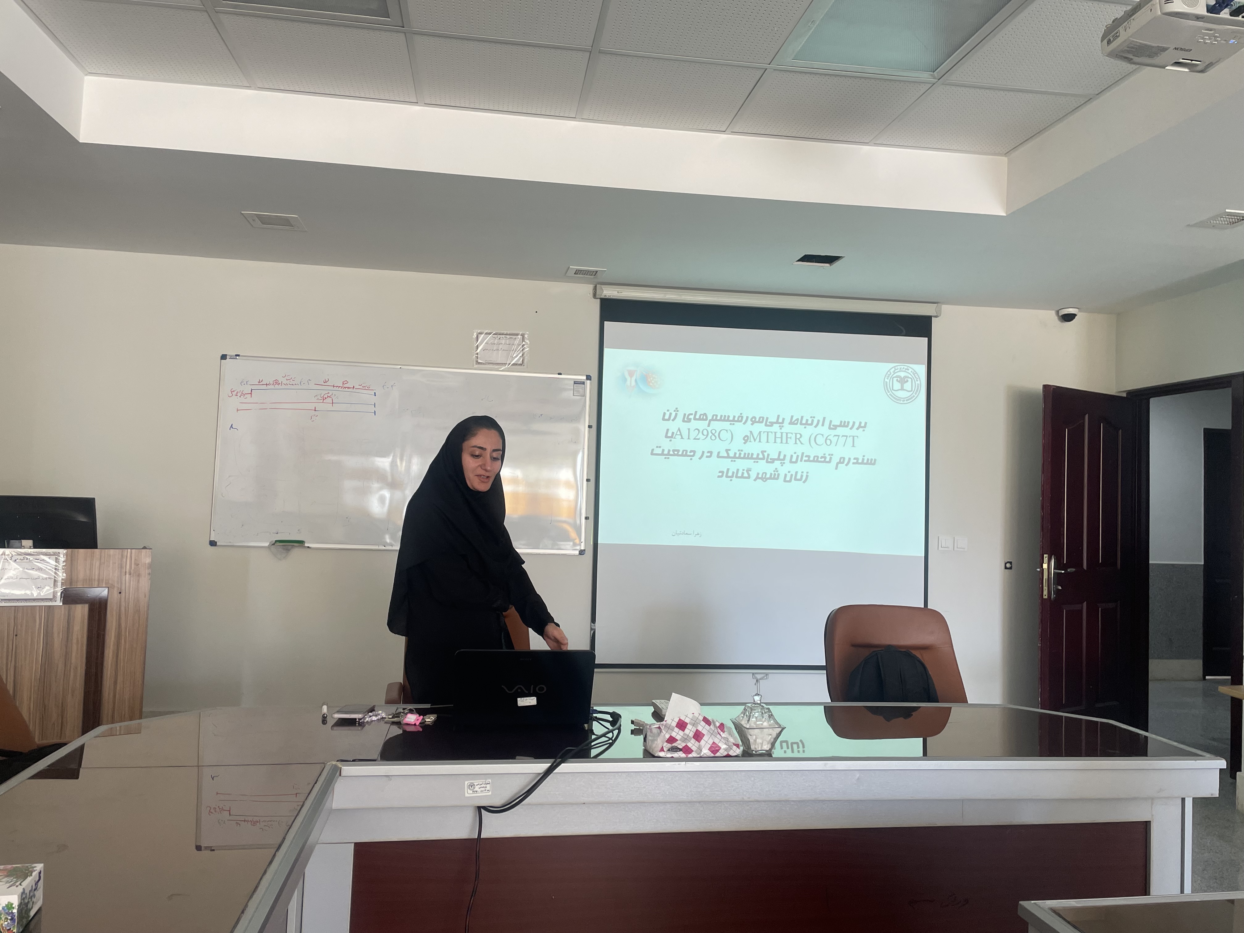 نشست خبری، ترجمان دانش طرح بررسي ارتباط بين پلي مورفيسم هاي(C677T و A1298C) ژن متيلن تتراهيدروفولات ردوكتاز MTHFR با سندرم تخمدان پلي كيستيك در گناباد